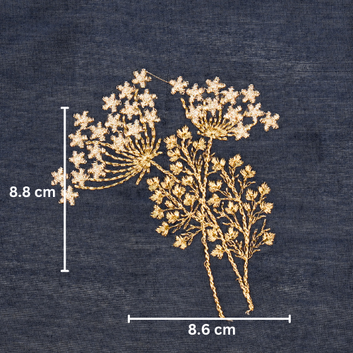 Baheera Buta on Navy Blue Silk Chanderi Embroidered Fabric