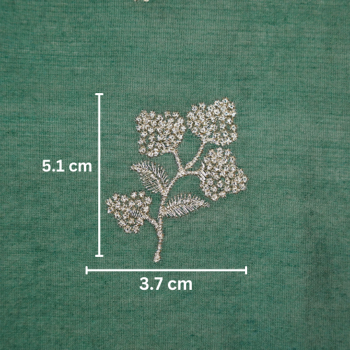 Lubna Buta Buti Mixture on Deep/Teal Silk Chanderi Embroidered Fabric