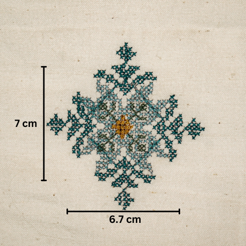 Nilaya Buta Buti Mixture on Cream Cotton Linen Embroidered Fabric