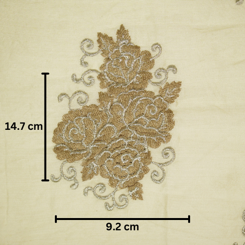 Pallav Buta on Cream Silk Chanderi Embroidered Fabric