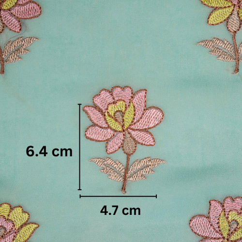 Kalini Buta on Sky Blue Semi Georgette Embroidered Fabric