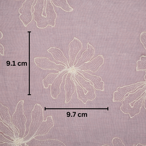 Sakina Buta on Mauve Cotton Silk Embroidered Fabric