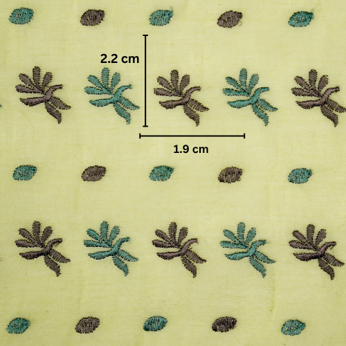 Smita Buti on Light/Yellow Cotton Silk Embroidered Fabric