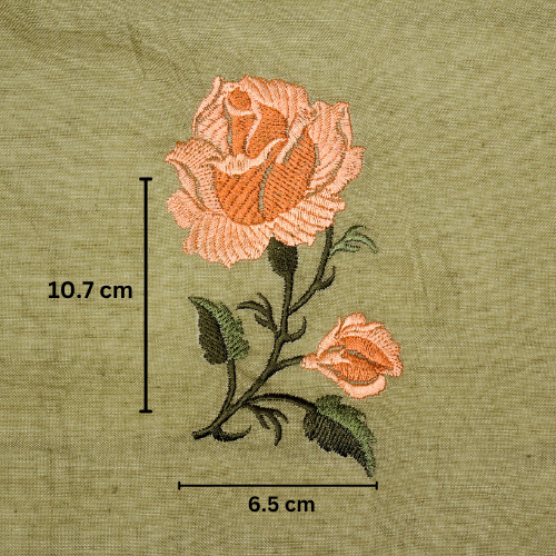 Shaima Buta on Light Olive Cotton Linen Embroidered Fabric