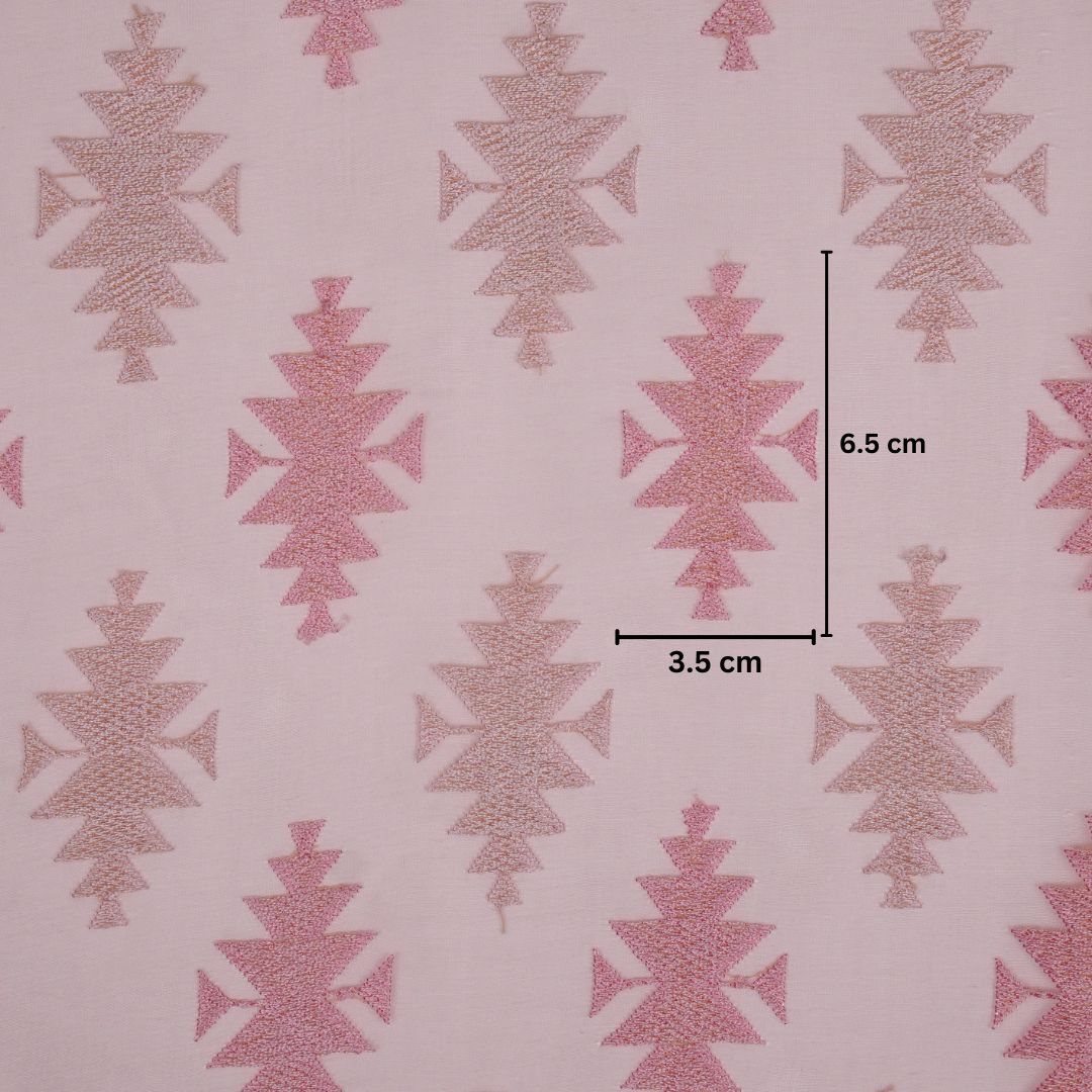 Geometric Nayantara on Pink Silk Organza