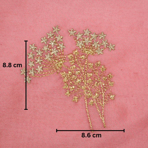 Baheera Buta on Deep/Pink Silk Chanderi Embroidered Fabric