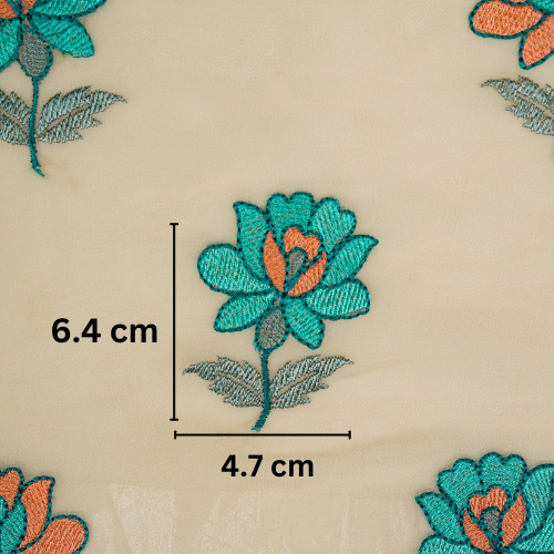 Kalini Buta on Cream Semi Georgette Embroidered Fabric