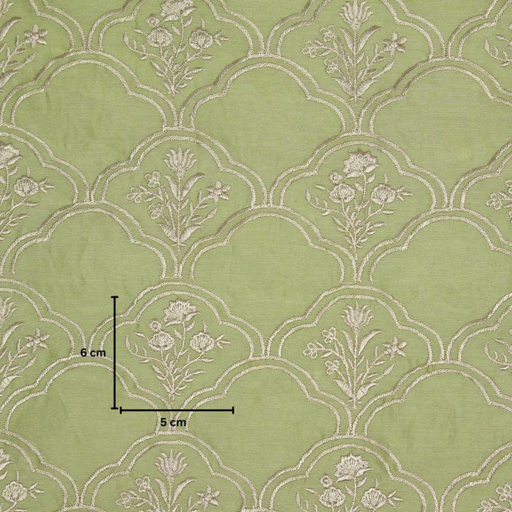 Mughal Arches Buta on Olive Silk Chanderi