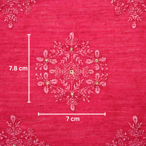 Raima Buta on Fuxia Munga Silk Embroidered Fabric
