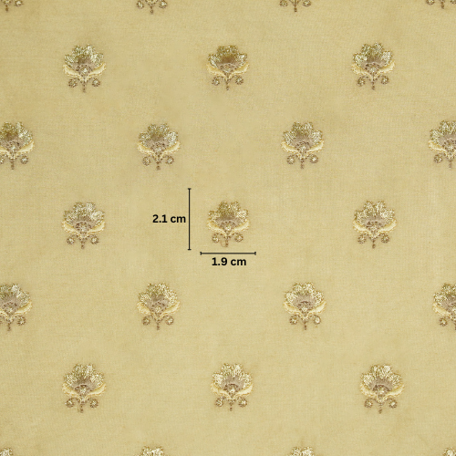 Hemika Buti on Beige Silk Chanderi Embroidered Fabric