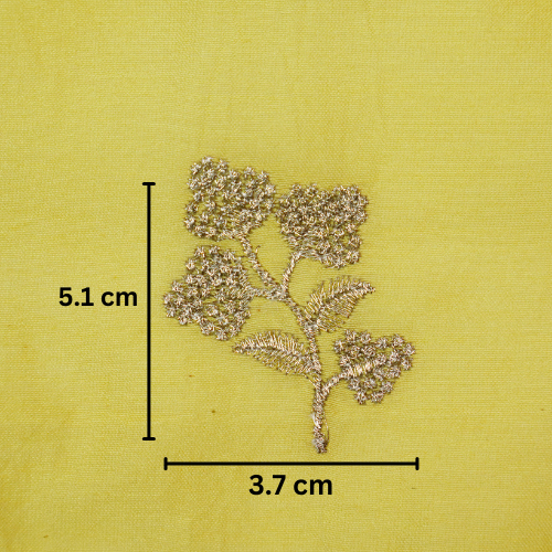 Lubna Buta Buti Mixture on Lemon Silk Chanderi Embroidered Fabric