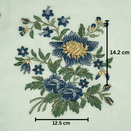 Arpita Buta on Sky Blue Imported Silk Organza