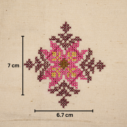 Nilaya Buta Buti Mixture on Ecru Cotton Linen Embroidered Fabric