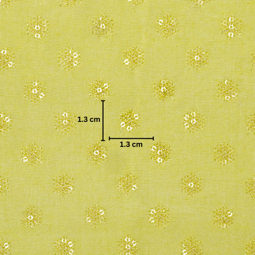 Nihar Buti on Chrome Yellow Cotton Silk Embroidered Fabric