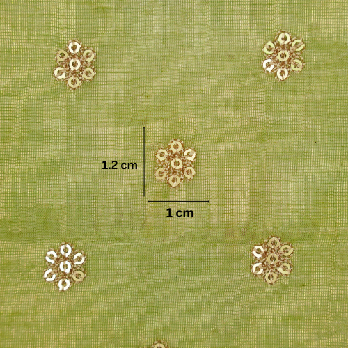 Sona Buti on Olive Tissue Embroidered Fabric