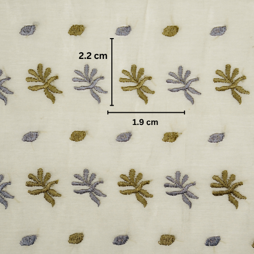 Smita Buti on Cream Cotton Silk Embroidered Fabric