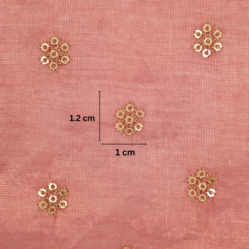 Sona Buti on Onion Tissue Embroidered Fabric