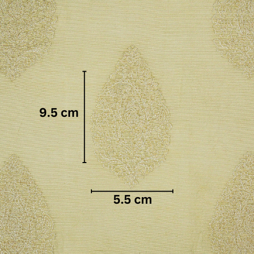 Meherza Buta on Cream Cotton Silk Embroidered Fabric