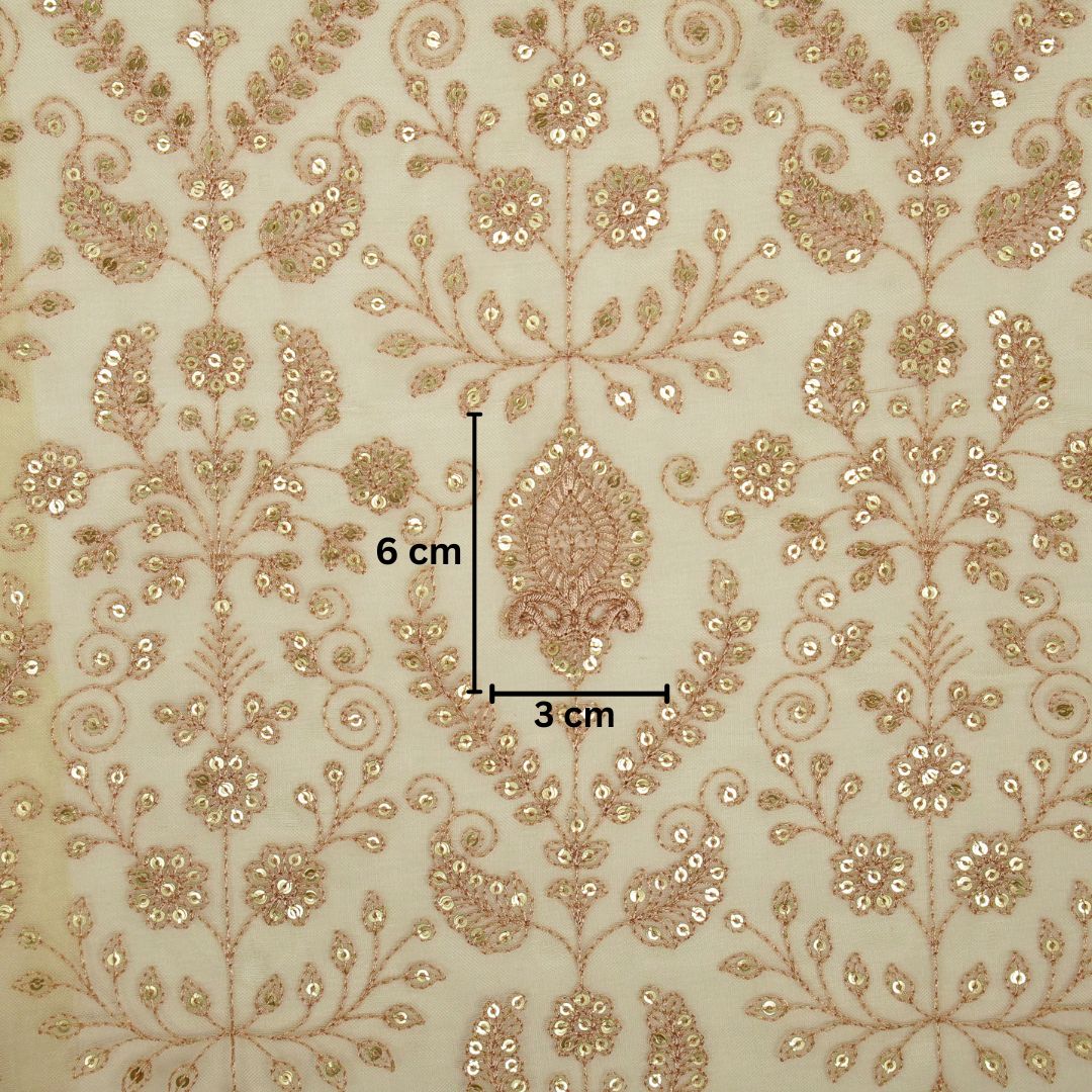 Aaditri Jaal on Cream Silk Organza Embroidered Fabric