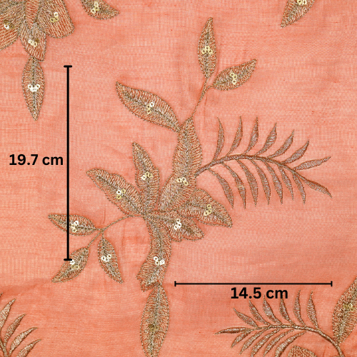 Pallavi Buta on Gajari Tissue Embroidered Fabric