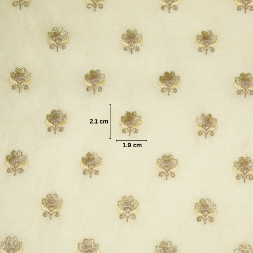 Hemika Buti on Cream Silk Chanderi Embroidered Fabric