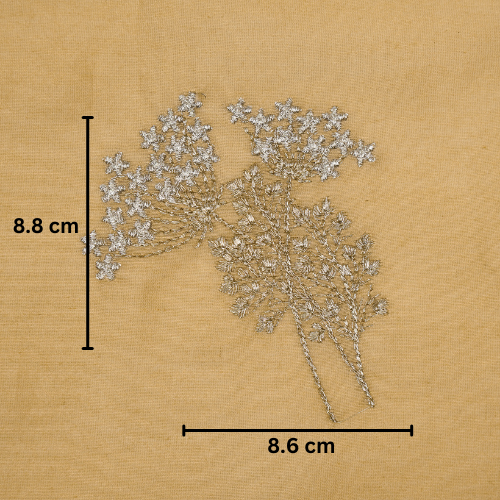 Baheera Buta on Almond Silk Chanderi Embroidered Fabric