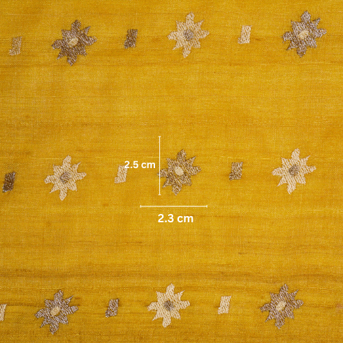 Asin Buti on Gold Tussar Silk Embroidered Fabric