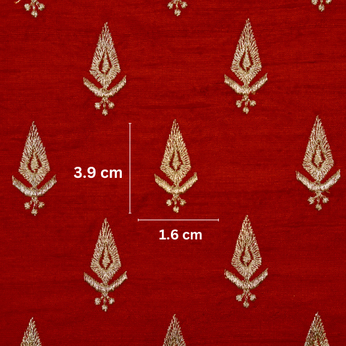 Mehreen Buti on Red Raw Silk Embroidered Fabric