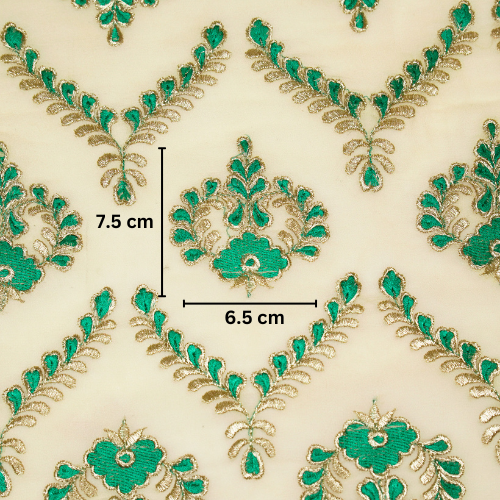 Rounaq Jaal on Cream Semi Georgette Embroidered Fabric