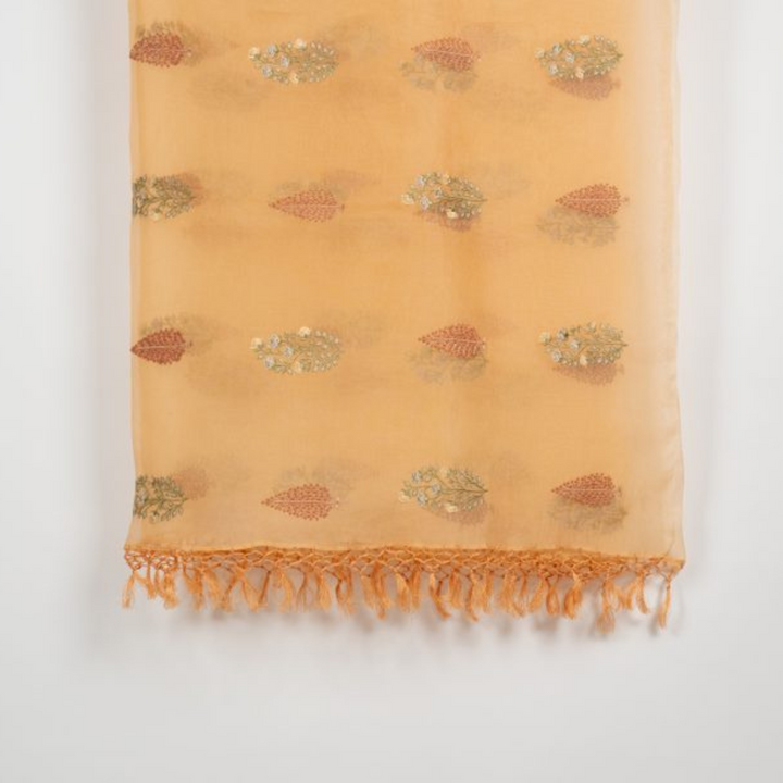 Chaarbagh Embroidered Dupatta on Lite Mango Silk Organza