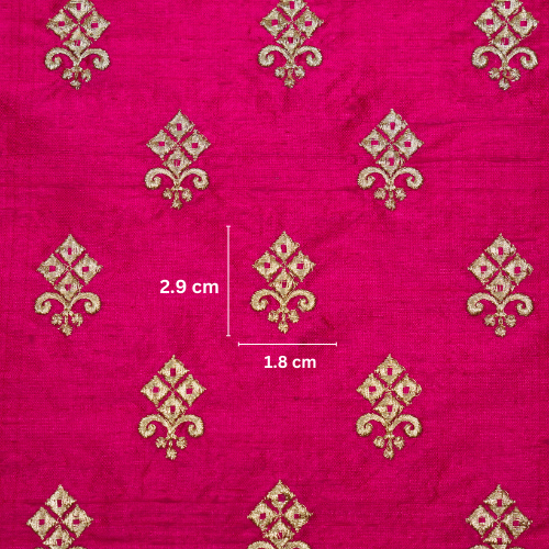 Sana Buti on Fuxia Raw Silk Embroidered Fabric