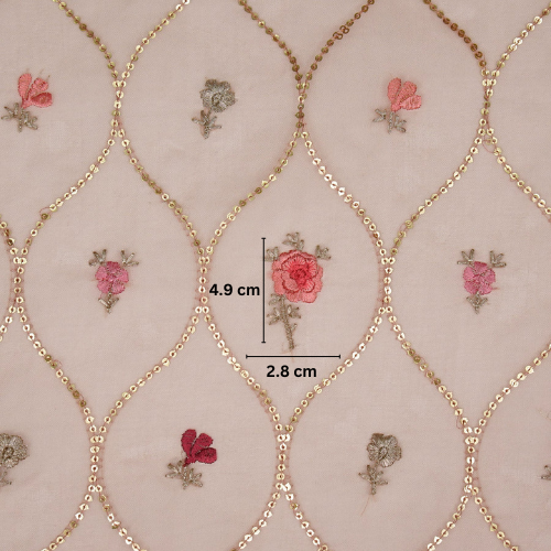 Rosha Jaal On Blush Semi Organza