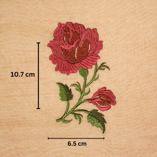 Shaima Buta on Peach Cotton Linen Embroidered Fabric