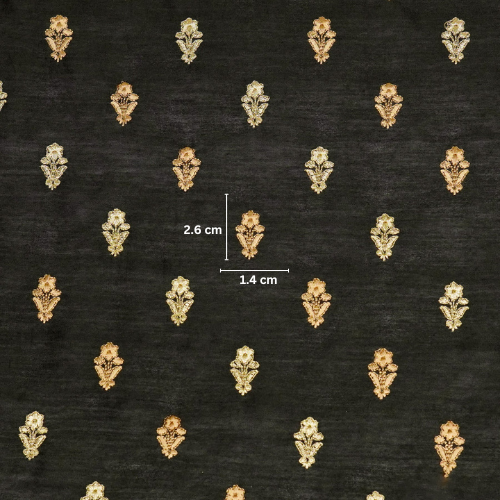 Tusha Buti on Black Luxe Silk Chanderi Embroidered Fabric