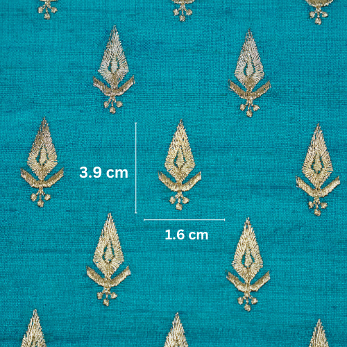 Mehreen Buti on Peacock Blue Raw Silk Embroidered Fabric