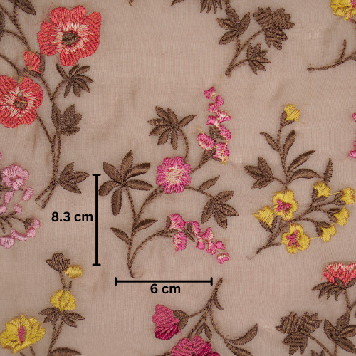 Nasma Jaal on Blush Cotton Silk Embroidered Fabric