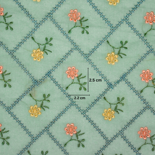 Tarika Jaal on Sky Blue  Malmal Embroidered Fabric