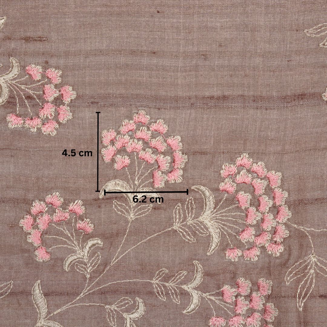 Nisaar Floral Jaal on Onion Tussar Silk