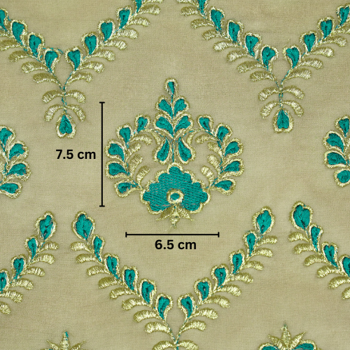 Rounaq Jaal on Mouse Semi Georgette Embroidered Fabric
