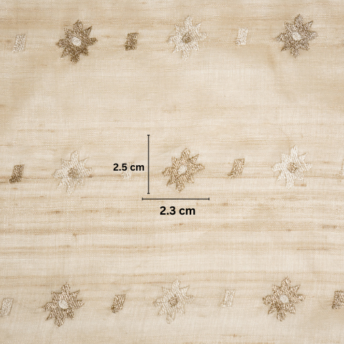 Asin Buti on Natural Tussar Silk Embroidered Fabric