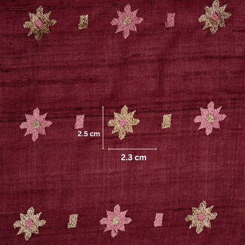 Asin Buti on Wine Tussar Silk Embroidered Fabric
