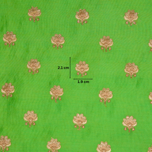 Hemika Buti on Forest Green Silk Chanderi Embroidered Fabric