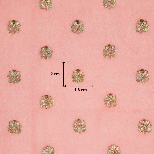 Lumah Buti on Light Gajari Semi Georgette Embroidered Fabric
