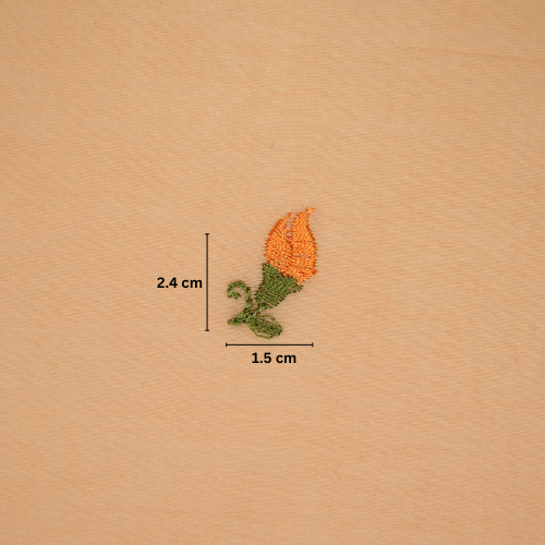 Aria Small Buti on Peach Malmal Embroidered Fabric