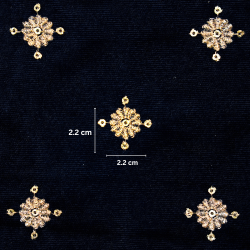 Rayna Buti on Navy Blue Velvet Embroidered Fabric