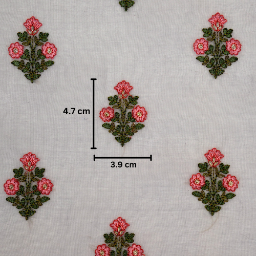 Rima Buti on Light Mauve Cotton Silk Embroidered Fabric