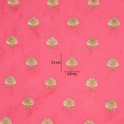 Hemika Buti on Fuxia Silk Chanderi Embroidered Fabric