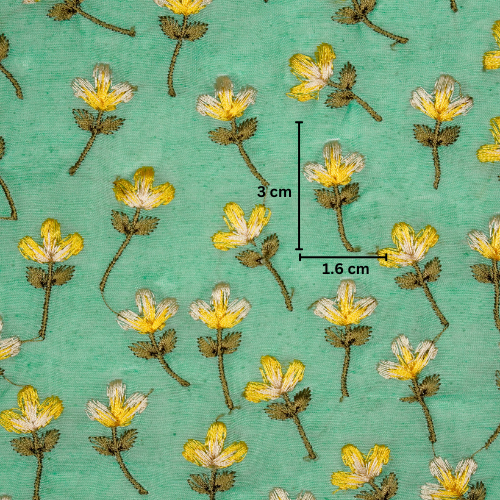 Varsha Buti on Persian/Green Cotton Linen Embroidered Fabric