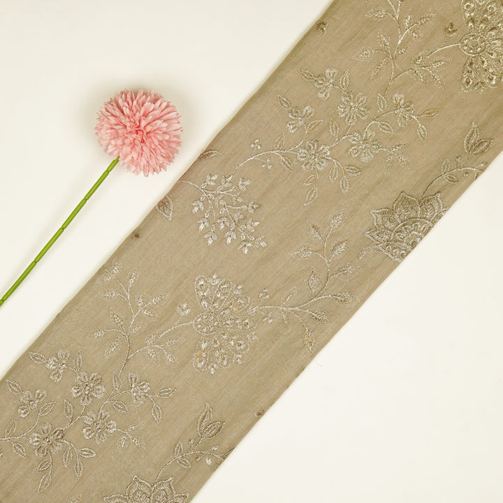 Sabira Jaal on Almond Tussar Chanderi Embroidered Fabric