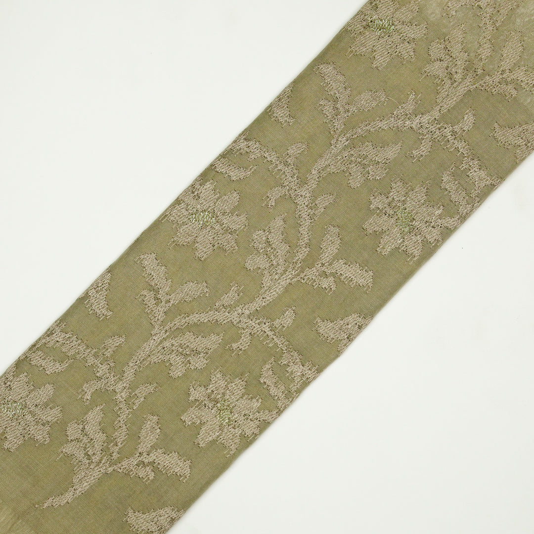 Tapti Jaal on Almond Semi Chanderi Embroidered Fabric